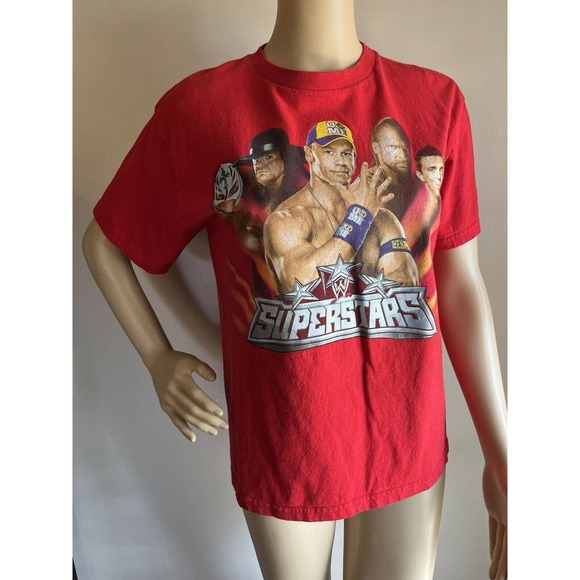 EXCELLENT BOYS WWE SUPERSTARS RED NOVELTY T-SHIRT SIZE L (14/16) - Picture 6 of 8